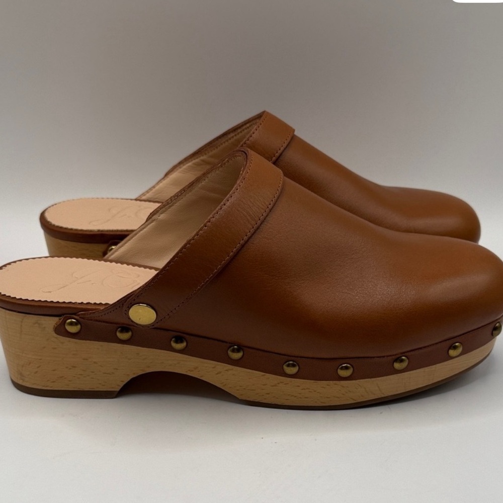 NWOB J. Crew Convertible Leather Clog in Rich Oak Size 8.5